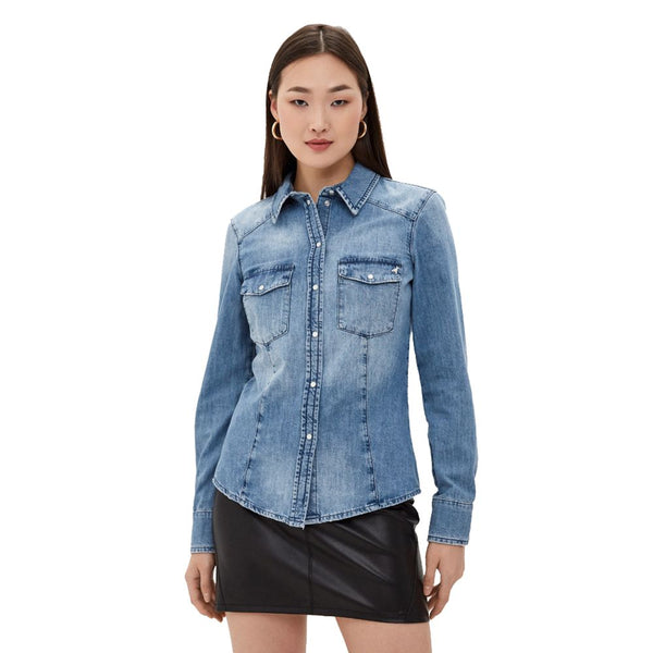 Chemise en jean bleu clair chic