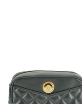 Elegante kleine schwarze Leder -Crossbody -Tasche