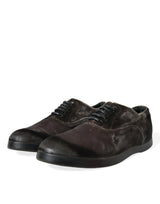 Elegante braune Samt Oxford Schnürschuhe