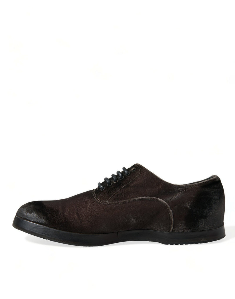 Elegante braune Samt Oxford Schnürschuhe