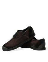 Elegante braune Samt Oxford Schnürschuhe