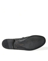 Elegante schwarze Leder -Perforated -Slipper