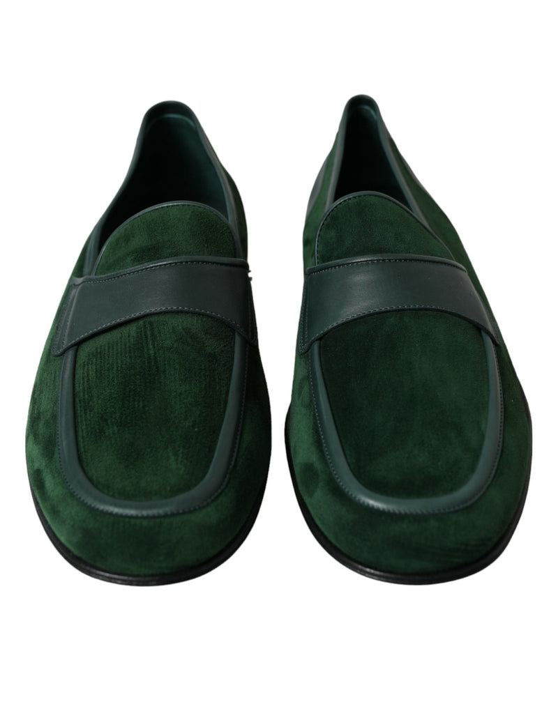 Emerald Velvet Leder -Slipper für Männer