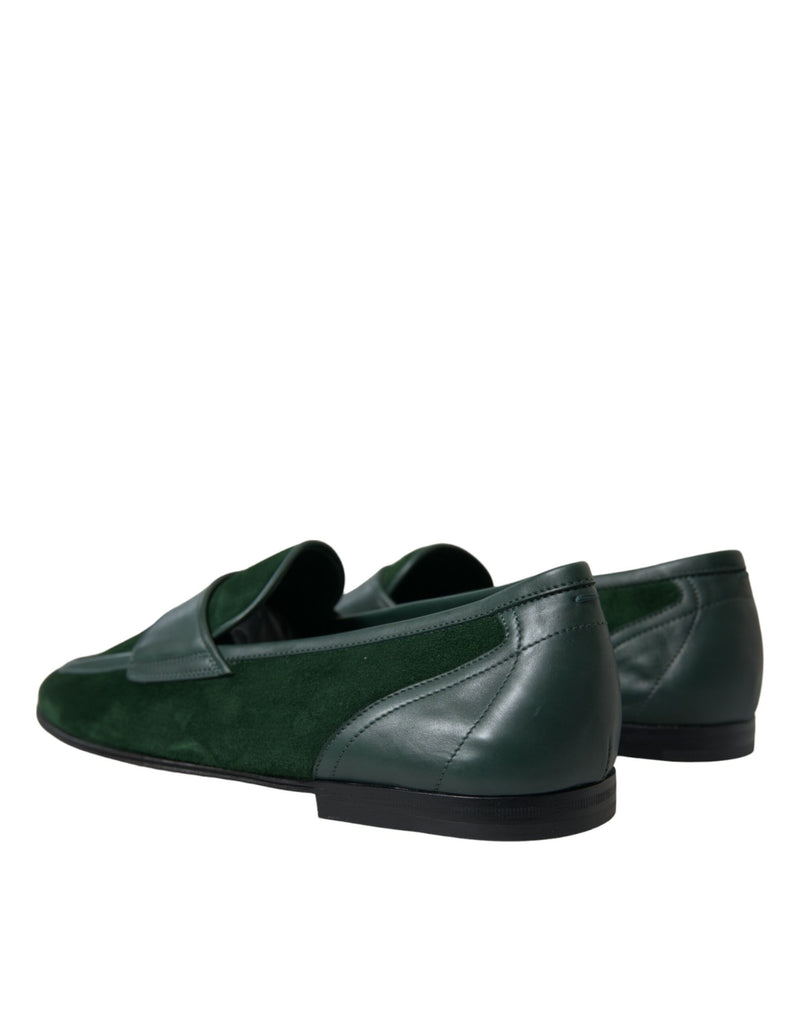 Emerald Velvet Leder -Slipper für Männer