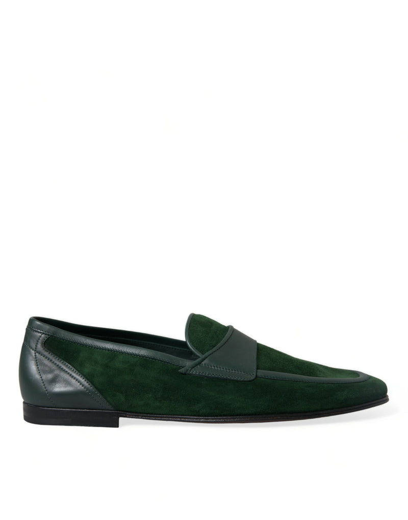 Emerald Velvet Leather Loafers για άνδρες