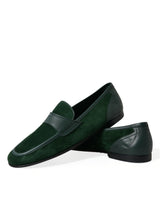 Emerald Velvet Leather Loafers για άνδρες