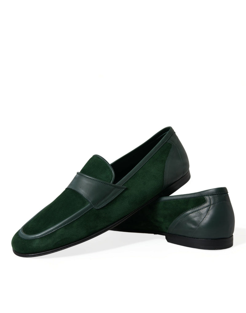 Emerald Velvet Leder -Slipper für Männer