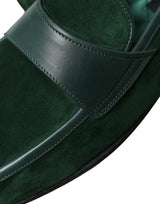 Emerald Velvet Leather Loafers για άνδρες