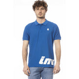 Elegante polo blu manica corta