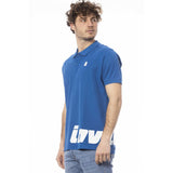 Elegante polo blu manica corta