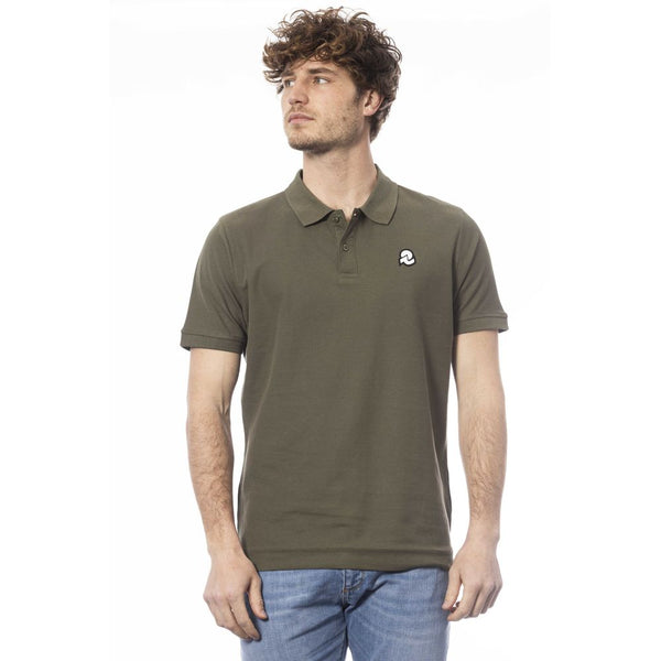 Polo di cotone verde chic con logo del torace