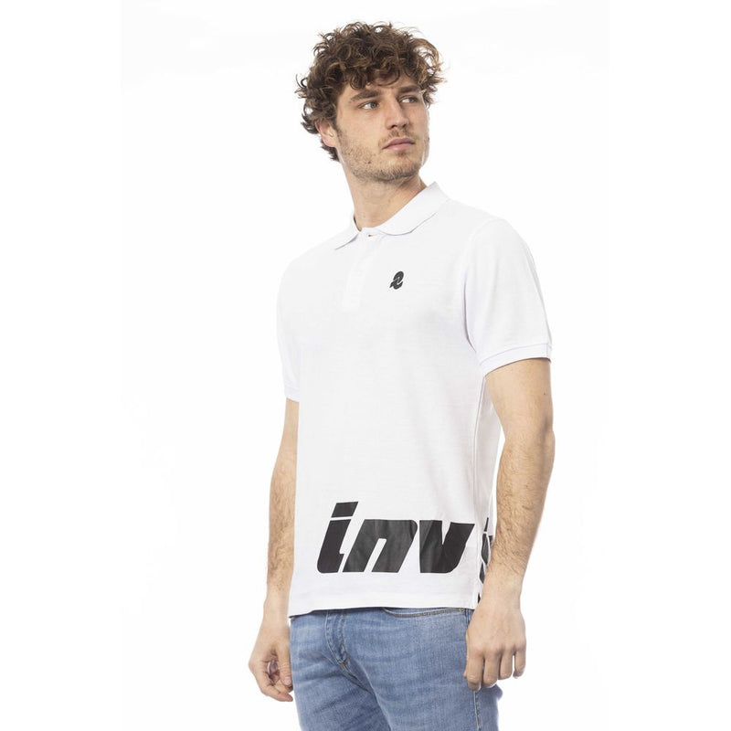 Elegante polo di cotone bianco con logo toracico