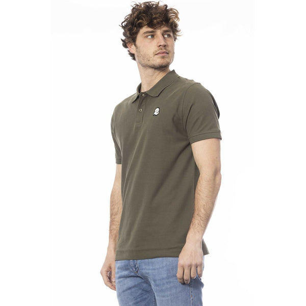 Polo di cotone verde chic con logo del torace