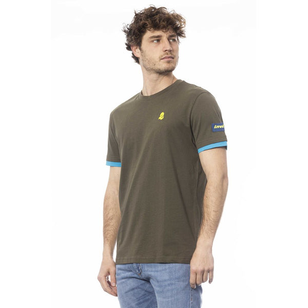 Tee de cuello de la tripulación de algodón invicta en verde