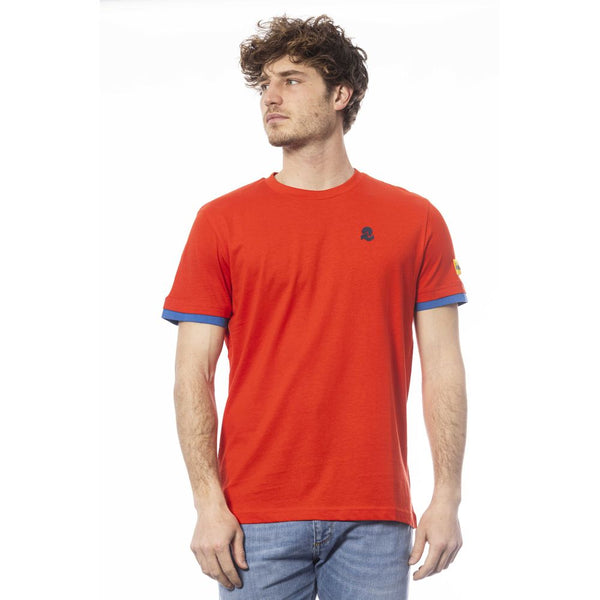 Elegante tee del logo Crimson Crew Neck