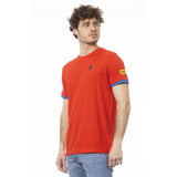 Elegante tee del logo Crimson Crew Neck