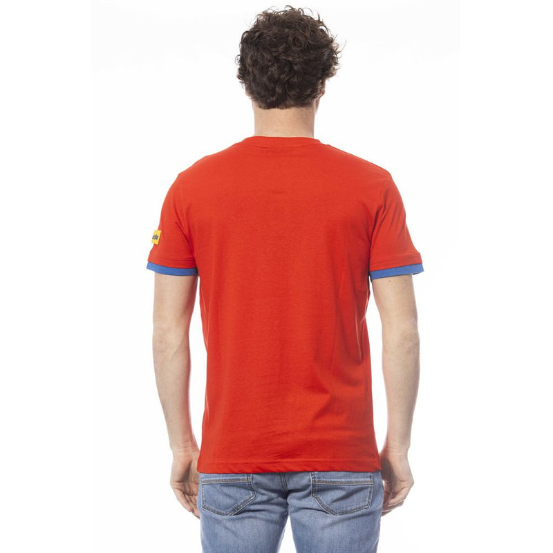 Elegante tee del logo Crimson Crew Neck