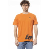 Lebendiges orangefarbenes Crew Neck -Logo -T -Shirt