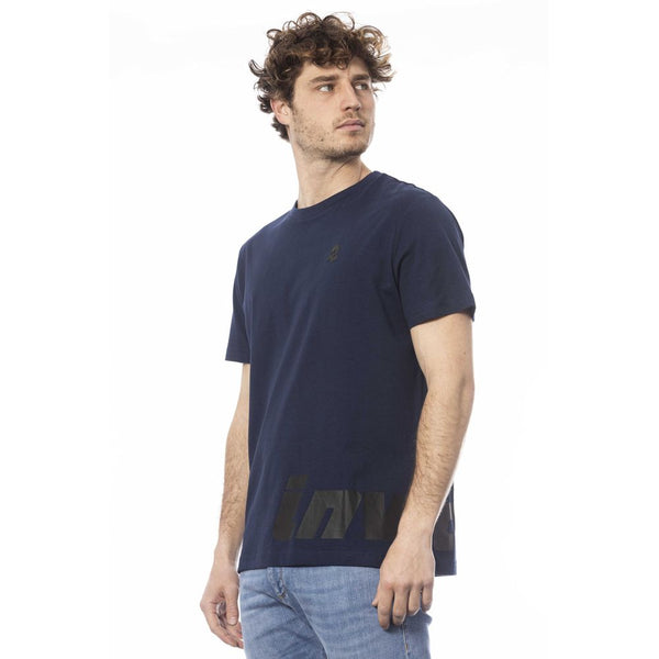 Tee de algodón de cuello de la tripulación azul invicta