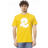 Sonniger gelber Crew Neck -Logo -T -Shirt