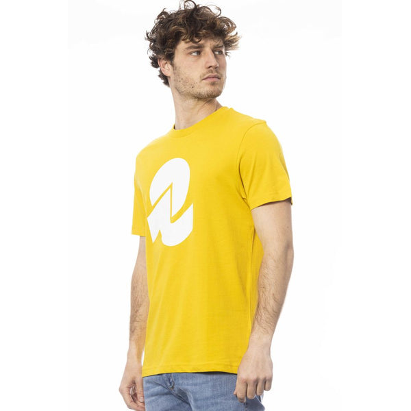 Sonniger gelber Crew Neck -Logo -T -Shirt