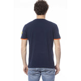 Chic Blue Cotton Crew Hals T -Shirt