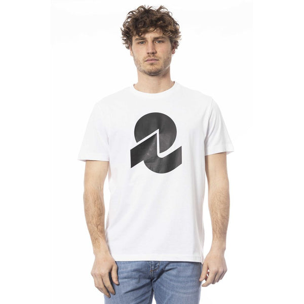 Elegantes weißes Baumwoll -Crew -Nacken -T -Shirt