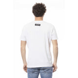 Elegantes weißes Baumwoll -Crew -Nacken -T -Shirt