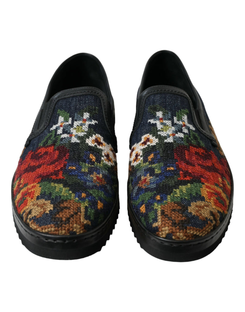 Mocassins floraux multicolores élégants