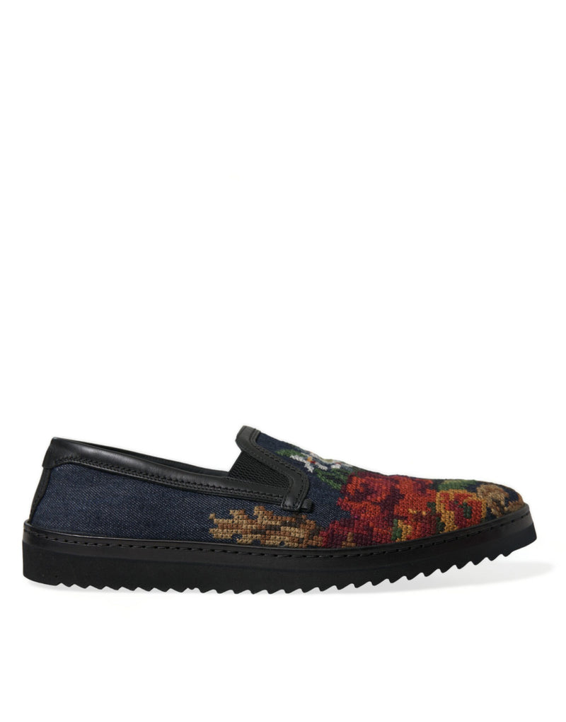 Mocassins floraux multicolores élégants