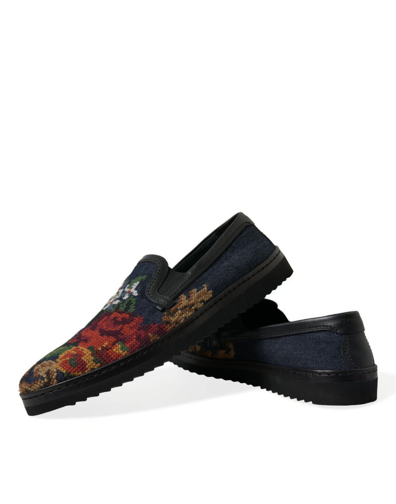 Mocassins floraux multicolores élégants