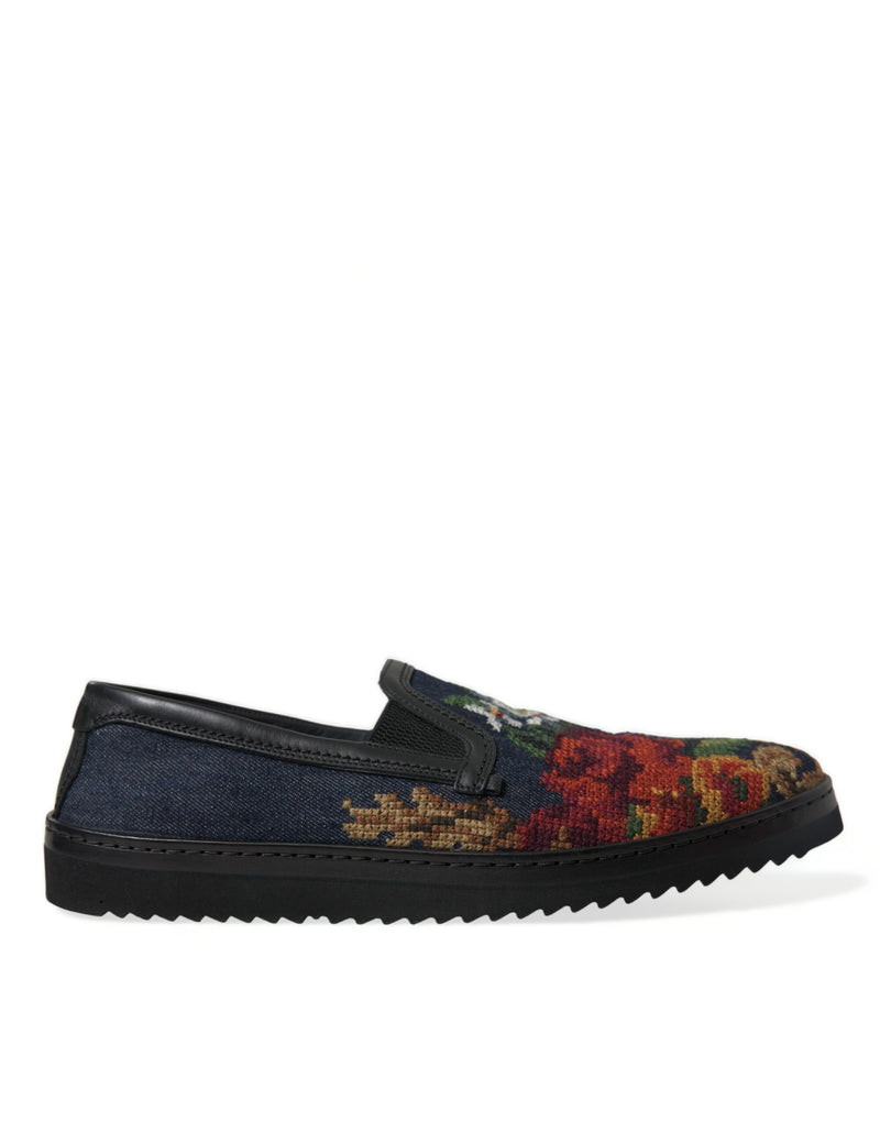 Elegantes mocasines florales multicolor