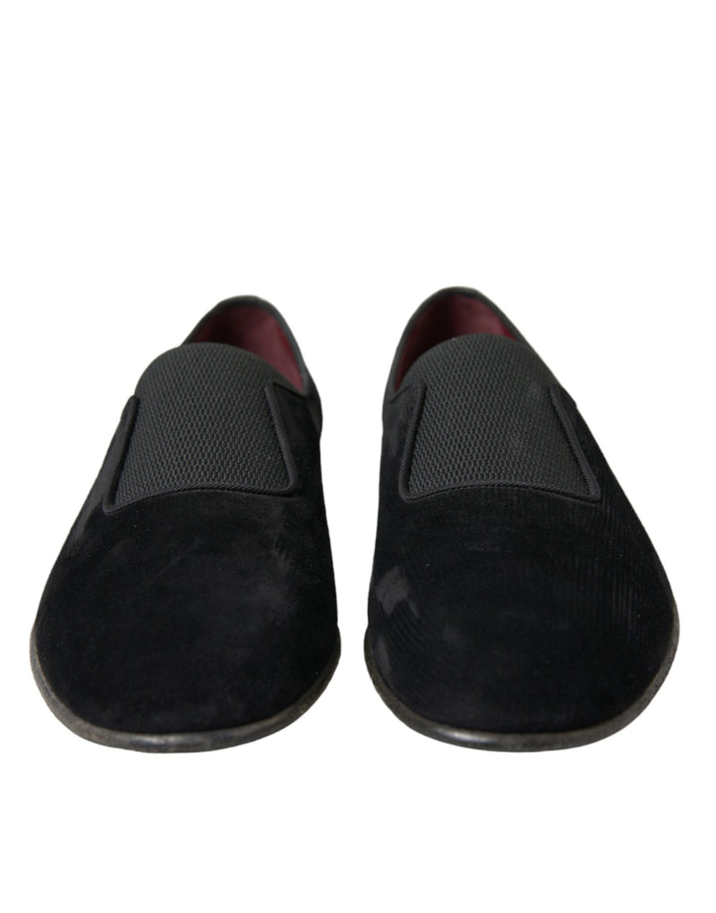 Elegante Schwarze Velours -Slipper für den anspruchsvollen Gentleman