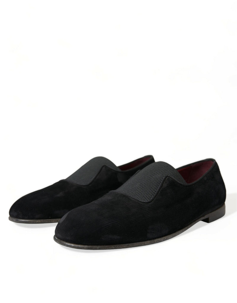 Elegante Schwarze Velours -Slipper für den anspruchsvollen Gentleman