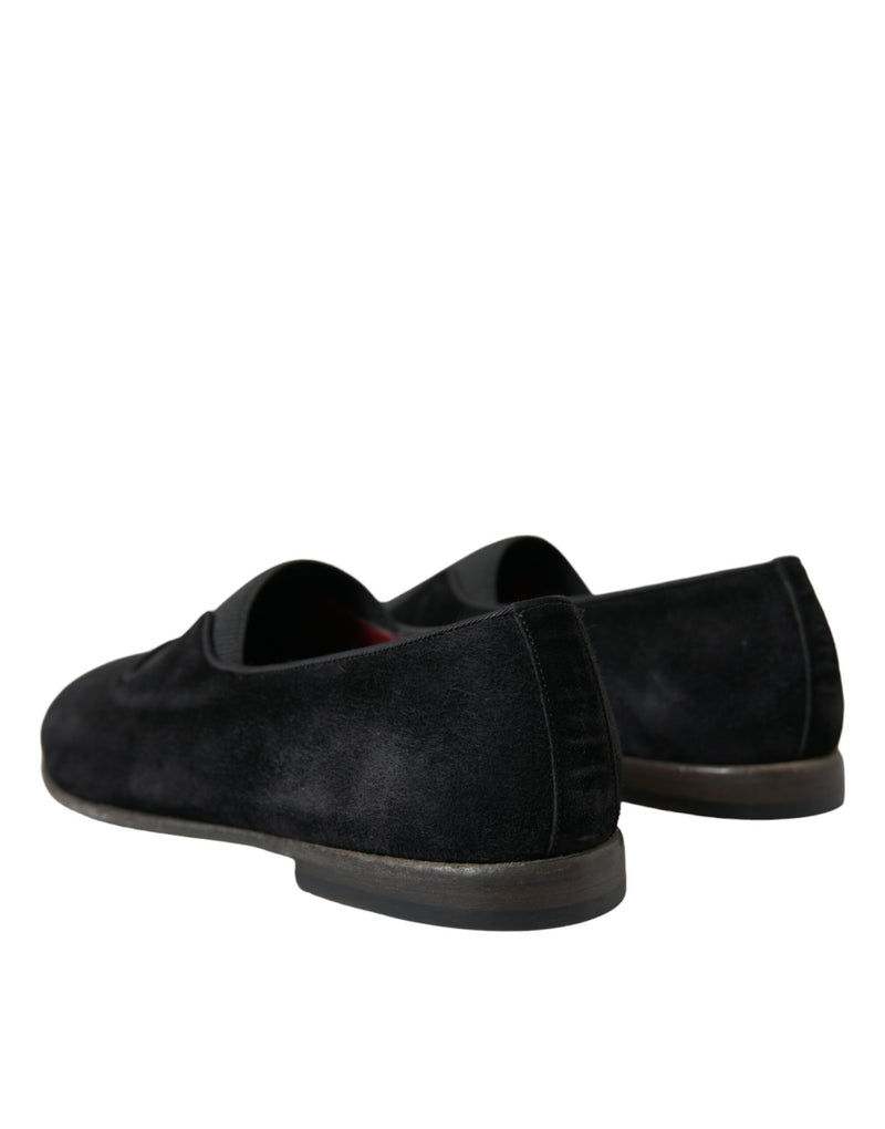 Elegante Schwarze Velours -Slipper für den anspruchsvollen Gentleman