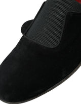 Mocassins élégants en velours noir pour le monsieur exigeant