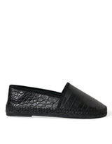 Exotische schwarze Leder -Espadrilles