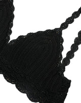 Elegante Top de corsé de crochet negro