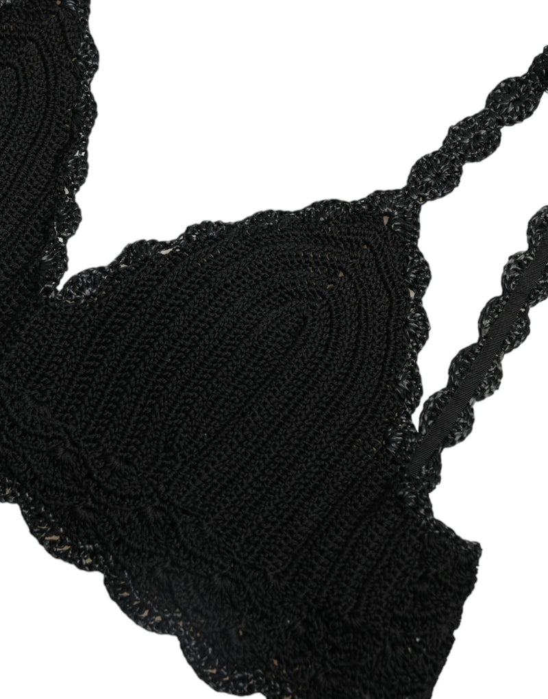 Élégant haut de corset au crochet noir