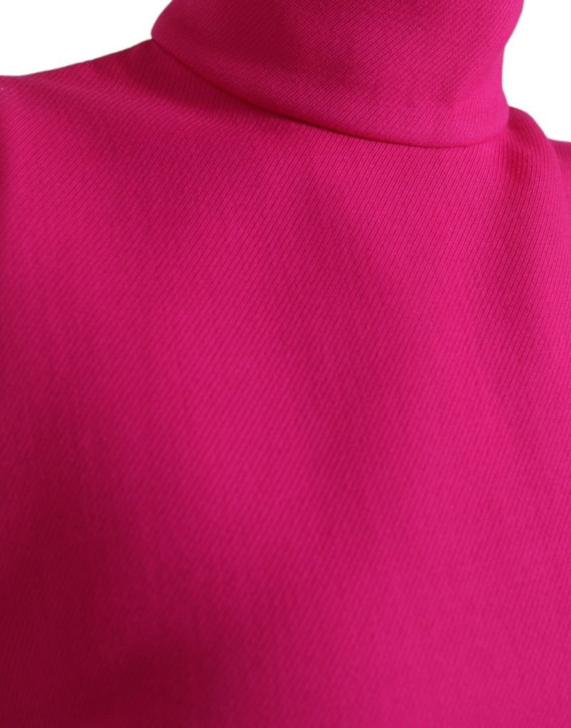 Eleganter rosa Rollkragenpullover ärmellose Wolltop