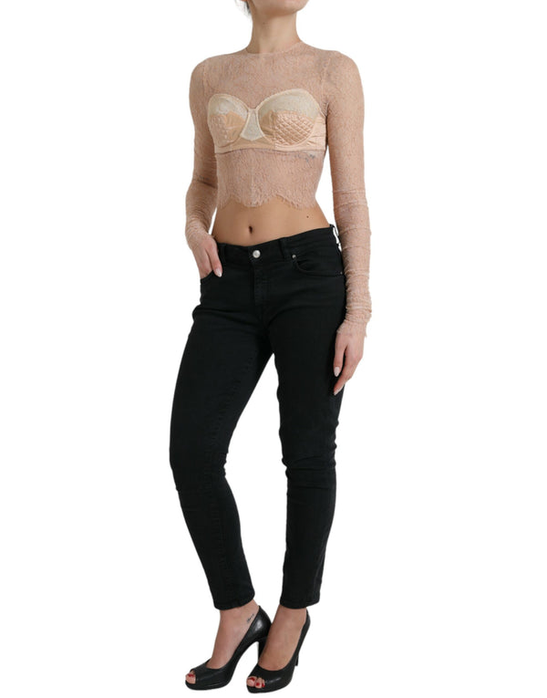 Elegante top con ritagli di pizzo bustier