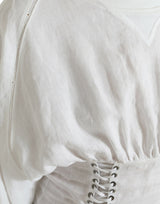 Elegante corsetto a pizzo bianco Top