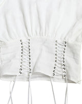 Elegante corsetto a pizzo bianco Top