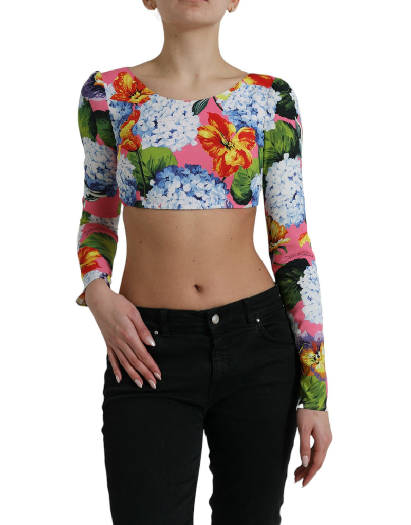 Elegancia floral Top cortada