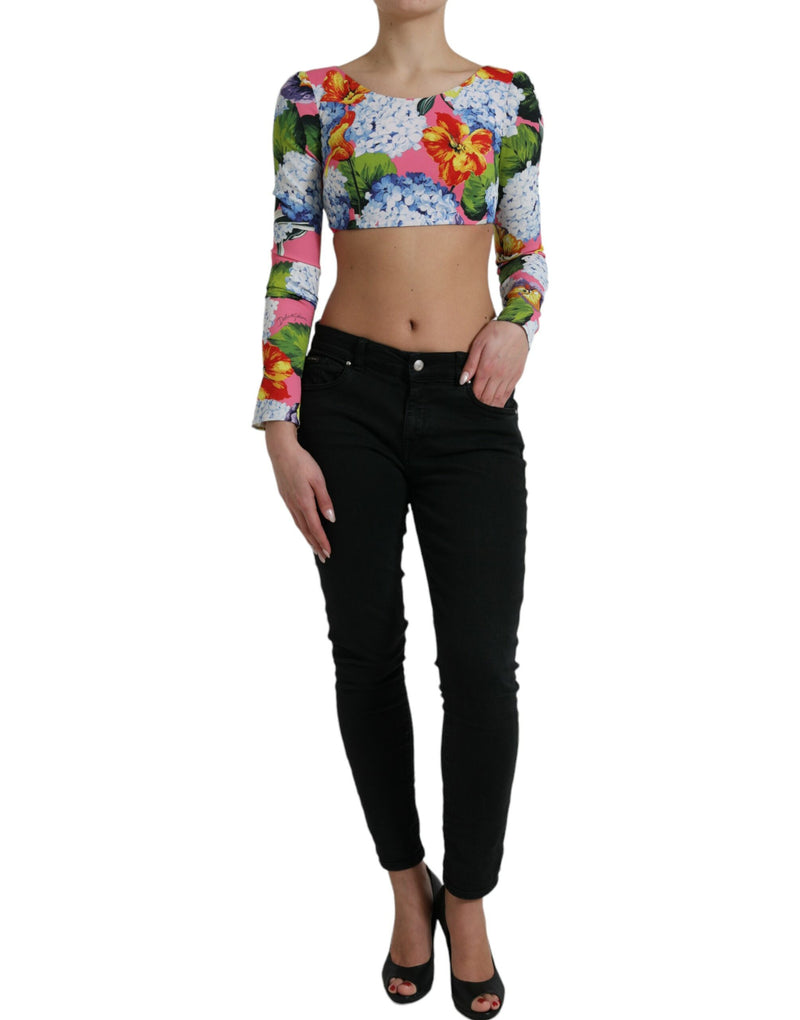 Elegancia floral Top cortada