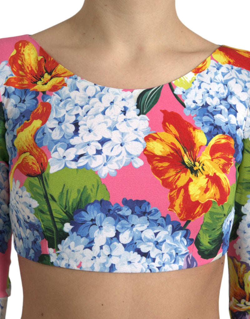 Elegancia floral Top cortada