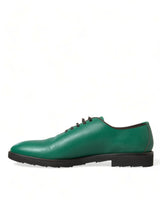 Eleganti scarpe da abito Oxford in pelle verde