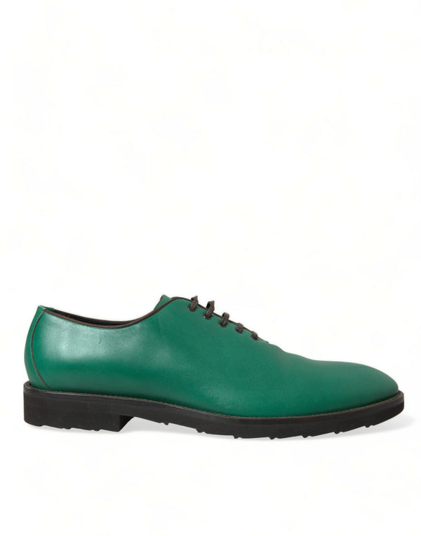 Chaussures de robe oxford en cuir vert élégant