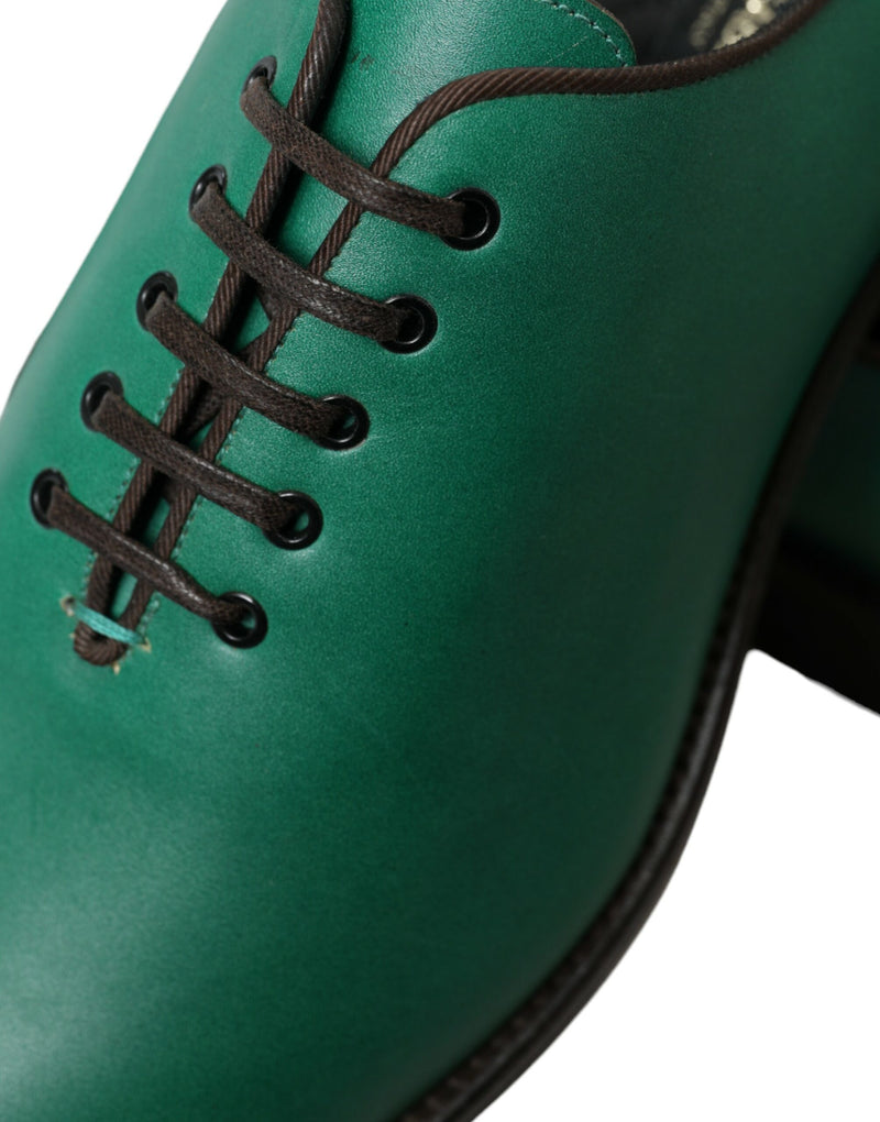 Eleganti scarpe da abito Oxford in pelle verde