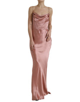 Elegantes langes Seidenkleid in Pink